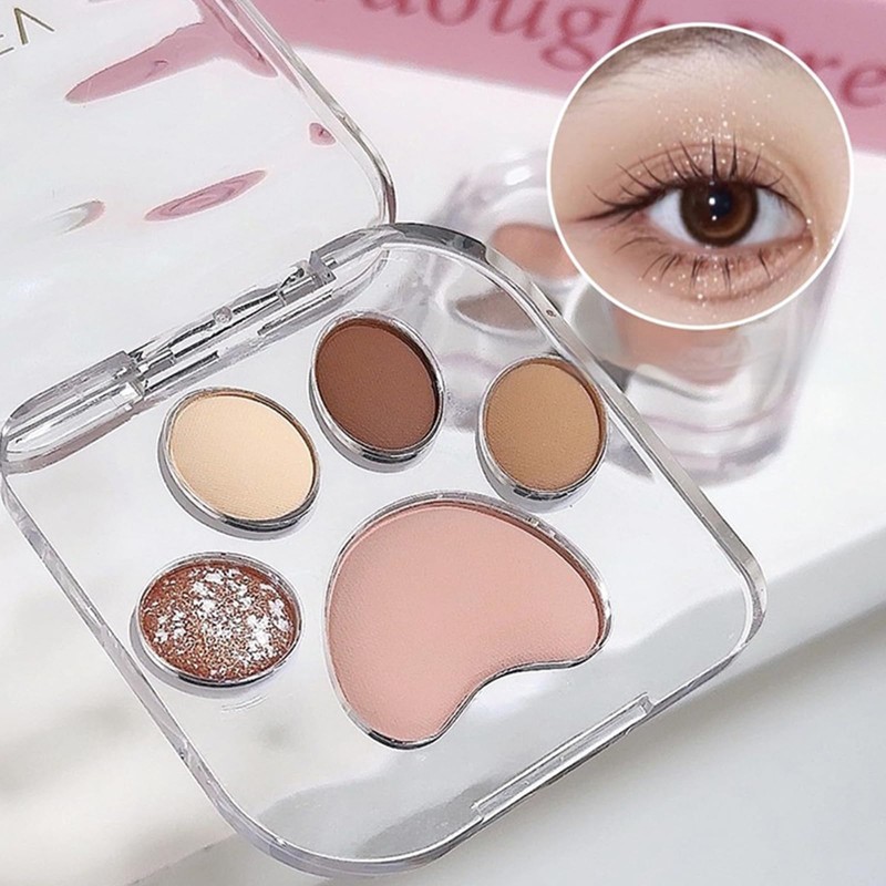 ZVEV Eye Shadow Paw Palette, Natural, Cat, 5 Colors, Eye