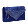 SWANKYSWANS Womens Abby Diamante Envelope Style Bag Clutch Royal Blue