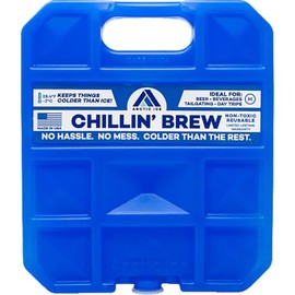 Long Lasting Ice Pack for Coolers, Camping, Fishing and More, Chillin' Brew Series by Arctic Ice, X-Large Reusable Ice Pack, End Cap, blue