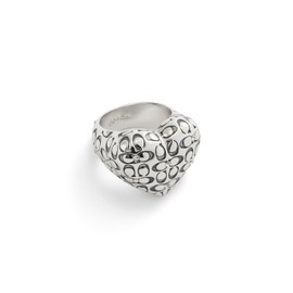 COACH Women's Signature Quilted Heart Cocktail Ring