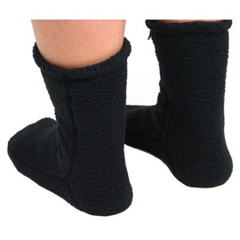 Polar Feet Fleece Socks for Men and Women, Unisex Supersoft Black M (W8-9/M7-8)