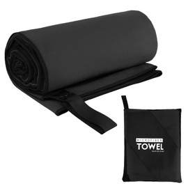 Muka Microfiber Yoga Towel Quick-Drying, Super Absorbent Sweat Towel for Hot Yoga, Black Workout Hand Towels 48x24 Inch
