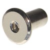 1/4" Furniture Connector Cap Flat Head Nuts - Chrome (10