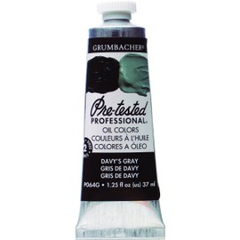 Grumbacher Pre-Tested Oil Paint, 37ml/1.25 Ounce, Davy's Gray (P064G)