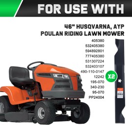 Grasscool YTH22V46 46 inch Mower Blades for Hus qvarna Craftsman Poulan 405380 532405380 Z246 YTH20K46 YTH21K46 YTH22K46 YTA22V46 RZ4623 YT3000 46'' Deck Lawn Mower(High Lift)