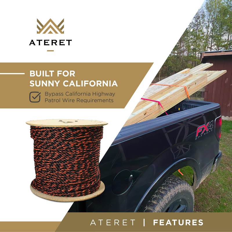 ATERET California Truck Rope - 1/2" x 600 Feet Twisted