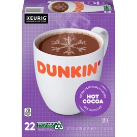 Dunkin' Milk Chocolate Hot Cocoa, 88 K Cups for Keurig Coffee Makers (Packaging May Vary)