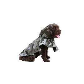 Andiker Waterproof Dog Raincoat, Rain Jackets for Dogs (L, Camouflage Grey)