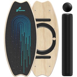 Sportneer Balance Board - 7 Modes Wobble Board with Adjustable Stoppers - Exercise Balancing Stability Trainer for Improve Balance, Surf Trainer & Physical Therapy - Roller and 2.8'' Ball Included