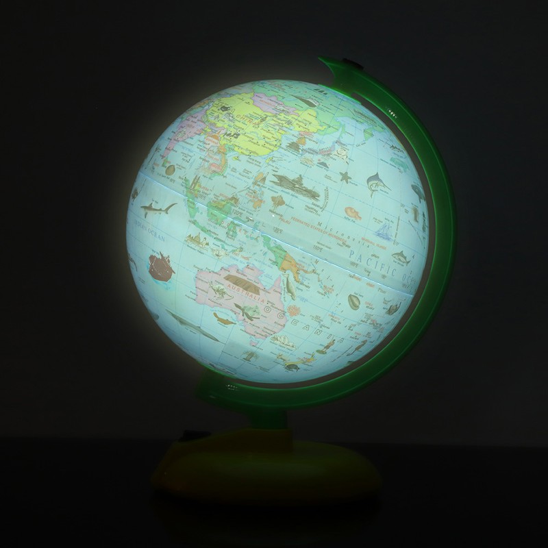 8in Colorful Lighting Tellurion World Globe 360 Degree Rotation Built