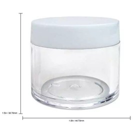 Beauticom 6 Pieces 30G/30ML Round Cosmetic Sample Pot Jars Container White Lids BPA Free