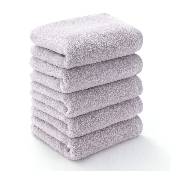 Towel Factory Lab Soft Face Towels, Set of 5, Light