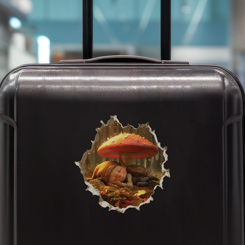 Sleeping Gnome - Wall Hole 3D Wall Sticker