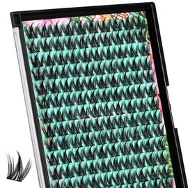 Lash Clusters Manga 140Pcs Eyelash Cluster Wet Look Ultra-Thin Lash Band Eyelashes Extensions Spiky Anime Wide Span Lashes(Puppy,C-12mm)