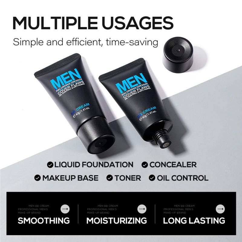 Men's BB Cream, Full Coverage Concealer, Oil Control and Anti-Ageing,