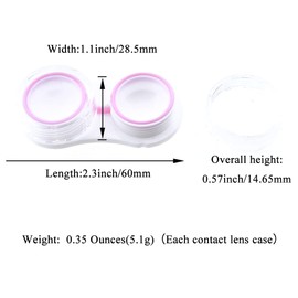 HAHIYO Contact Lens Case Box Holder Diameter 25mm Durable Leakproof Light Convenient Left/Right Eyes Contact Lens Container Soak Storage Kit For Storing Small items Travel Acrylic Clear Pink 5 Pack