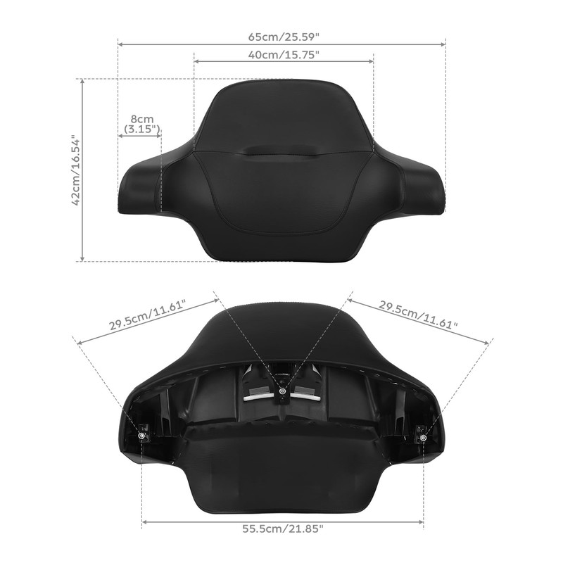 TCMT King Chopped Wrap Around Backrest Fit For Harley 2014-2025