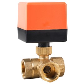 SWAWIS 3-Way Zone Valve Ball Valve Motor Ball Valve DN20 G3/4 Inch AC 230 V Electric Valve Motor Valve Brass Shut-off Ball Valve Three-Way Valve for Flow Control Pack of 1