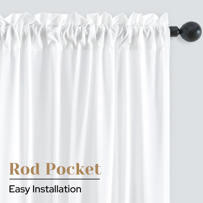 HOMEIDEAS Non-See-Through White Privacy Sheer Kitchen Curtains 30 X 24
