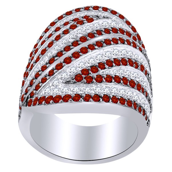 AFFY 4.20 Ct Round Cut Simulated Garnet & White Topaz
