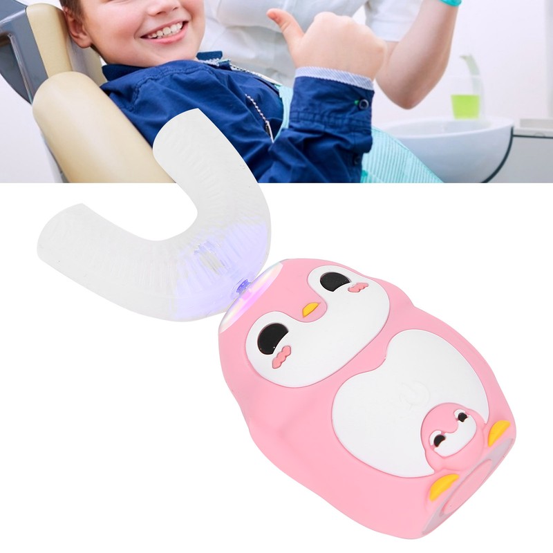 Child Automatic Toothbrush UShape Rechargeable Cartoon 3 Gears Kid Oral