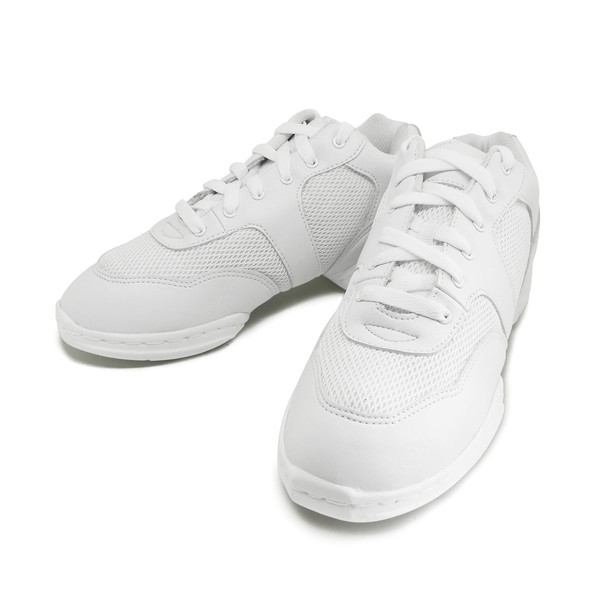 (Sum) ZUM ZDS750 Split Sole Mesh Dance Sneakers, Size Range: 7.5 - 11.2 inches (19 - 28.5 cm), Black, Black, White, White, white