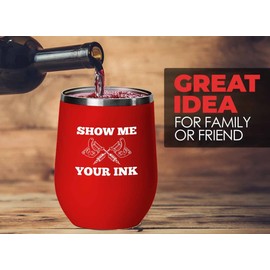 Tattoo Artist Red Wine Tumbler 12oz - Me Your Ink - Tattoo Shop Tats Tattooist Inked Tattoos Artisan Painter