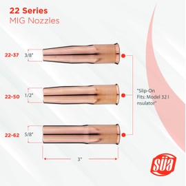 SÜA - MIG Gun Consumables Kit - Compatible with Lincoln/Magnum 200 & 250 and Tweco #2-52 Diffuser - 32 Insulator - Tip: 0.045" - 22 Nozzle: 5/8"