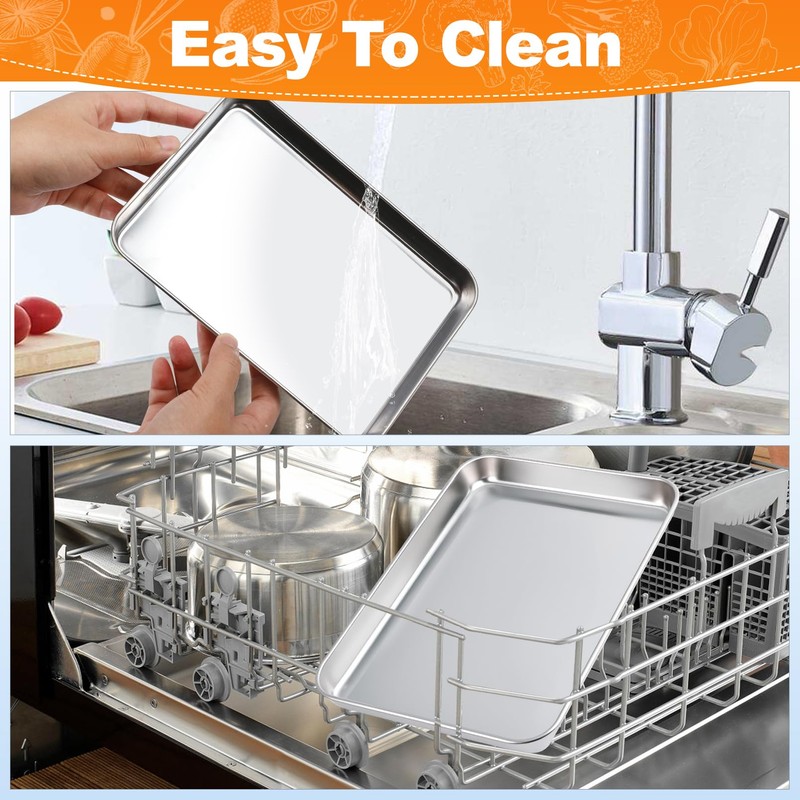 IJRPLM 6 Pack Baking Sheet Stainless Steel, 8 x 5