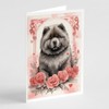 Caroline's Treasures DAC4409GCA7P Chow Chow Valentine Roses Greeting Cards Pack
