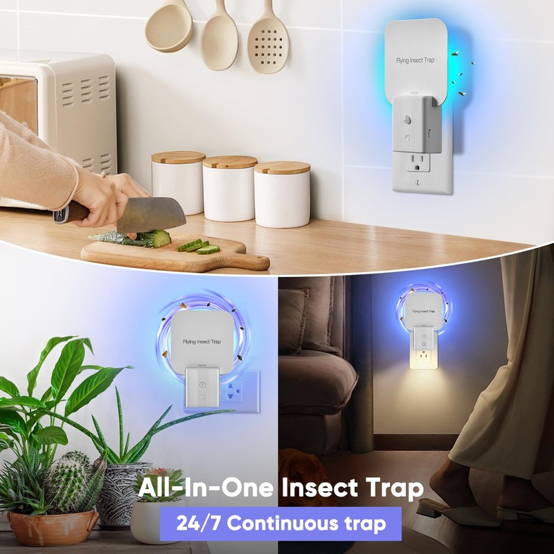 Fly Trap Indoor,2 in 1 Plug in Fruit Fly Traps