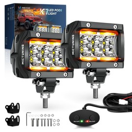 MICTUNING K1 4 Inch Cube Light Pods, Spot Off Road Lights Super Bright Driving Fog Light 1800LM IP68 Waterproof with Wire Harness for Trucks Motorcycle ATV UTV SUV Car Boat, Pair