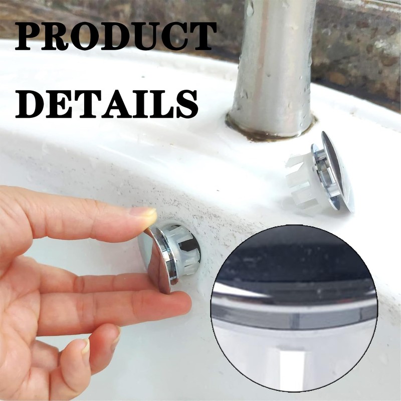 Pack of 2 Sink Overflow Covers, Siphon Cover for Sink