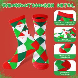 Christmas Socks Cuddly Socks Women's Christmas Motif Christmas Festive Cotton Advent Calendar Socks Children Christmas Sock Decorations Funny Winter Warm Bed Socks Gifts Women