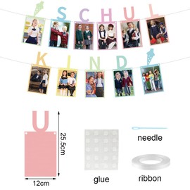 HUKUMA School Decoration, School Child Photo Garland, School Start Garland, Photo Banner, Hanging Wall Decoration for Boys and Girls, First Day of School Decoration