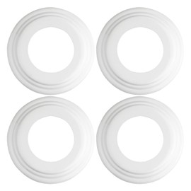 The Can Converter - 7’¾" Plastic, Ceiling Medallion, for Home Improvement, Beveled Round, Cover Ring for Ceiling Lighting, Pendant Light, Ceiling Light Fixture, Hanging Light Fixture (White - 4 Packs)