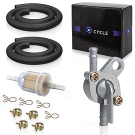 3/16 Gas Fuel Line Hose w/Inline Shut Off 6mm 1/4" Valve Petcock & Oil Filter Clamps for 50cc 70cc 90cc 100cc 110cc 125cc Scooter Quad Go Kart Moped Baja BA150 ATV X15 X18 X22 Mini Pocket Bike