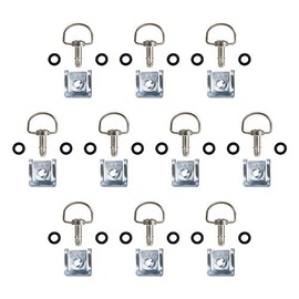 Oldbones Motorcycle Quick Release D-Ring Race Fasteners 19 mm Sliver (Pack of 10)