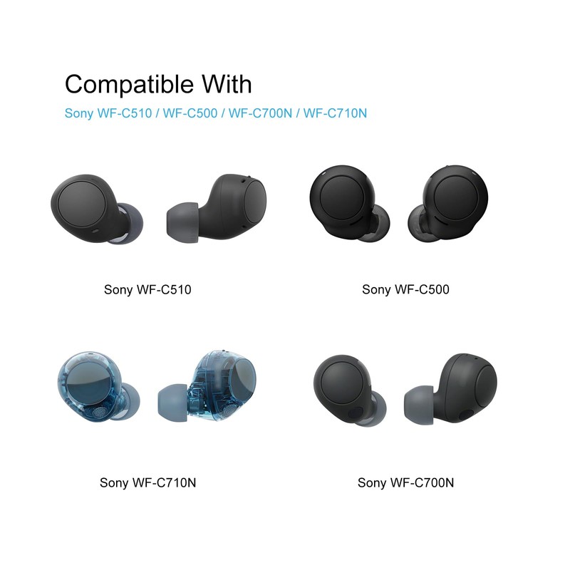 Klowcok Replacement Eartips for Sony WF-C510/WF-C500/WF-C700N/WF-C710N, Silicone Earbuds Tips, 3
