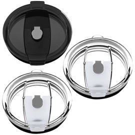 maxin 30 oz Tumbler Lids Set of 3 Fit for YETI Rambler, Ozark Trail, Rtic and More, Spill Proof and Splash Resistant Lids Covers (2Transparent+1Black)
