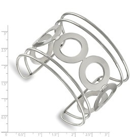 Solid Stainless Steel Circle Design 50.00mm Cuff Bangle Bracelet
