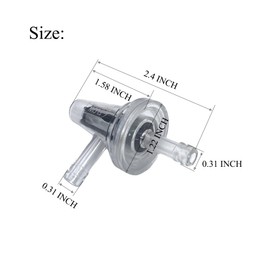 4 Pcs 90 Degree Fuel Filters, Right Angle Inline Fuel Filter Replacement Compatible with 1/4 Fuel Line Gas Engine Motorcycle Dirt Bike Scooter ATV Quads