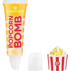 essence Popcorn Bomb Shiny Lip Gloss No. 01, Yellow, Shimmering, Vegan, Parabens, No Microplastic Particles, Nanoparticles Free, Pack of 10 ml