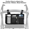 Wheelchair Side Organizer Storage Bag Armrest Pouch with Cup Holder