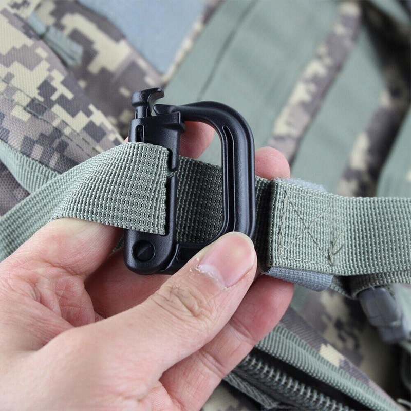 AIMALL 2pcs Tactical Carabiner Hook D-Ring Clip for Military Backpack