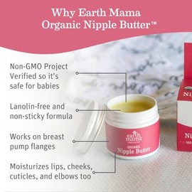Earth Mama Manteca Orgánica Pezones Piel Seca Bálsamo Natural Lanolina
