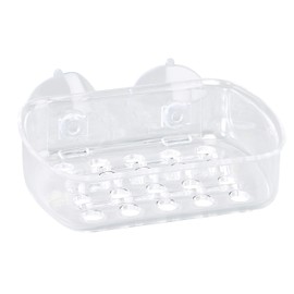 Bath Bliss Soap Dish, Suction Cup, Basket for Shower, Bathroom, Kitchen, Organizer, Storage Holder, Strong Grip, Clear