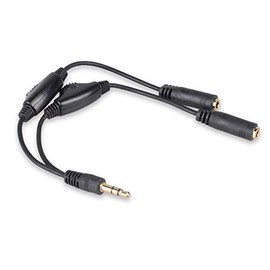 Besmelody 3.5mm Y Splitter Cable with Volume Control, 3.5mm Headphone/Headset Splitter Male to 2 Female Universal Audio Stereo Extension Cable for Smartphone/Tablet/Speaker