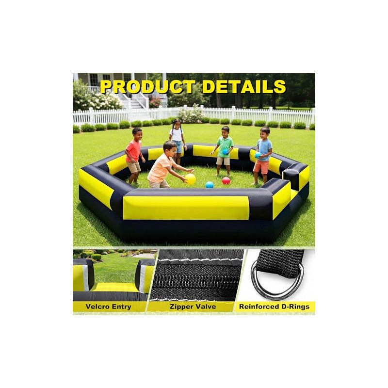 Gaga Ball Pit Inflatable 15FT with Powerful Built-in Blower,Portable Gaga