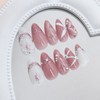 24Pcs Cute Bow Press on Nails Medium Almond Fake Nails